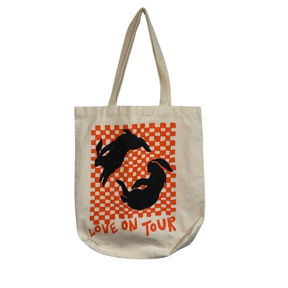 Harry Styles Love On Tour Harry's House Tote Bag Canvas Black Rabbit Graphic - Picture 1 of 3